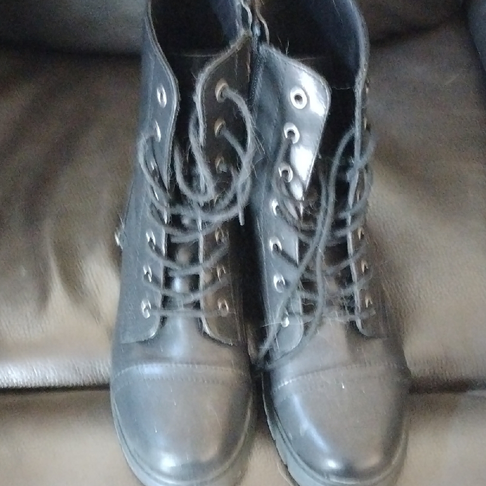 Black Lace-Up Ankle Boots